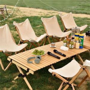 Outdoor camping tables and chairs