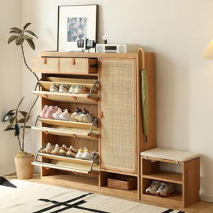 Wooden shoe cabinet