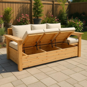 Wooden storage chair